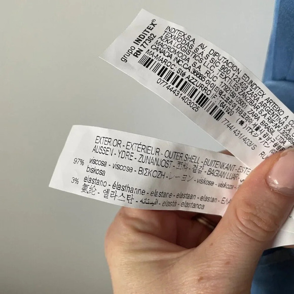 Zara  Satin Effect Halter Wrap Midi Dress Blue Size Small - Picture 9 of 9